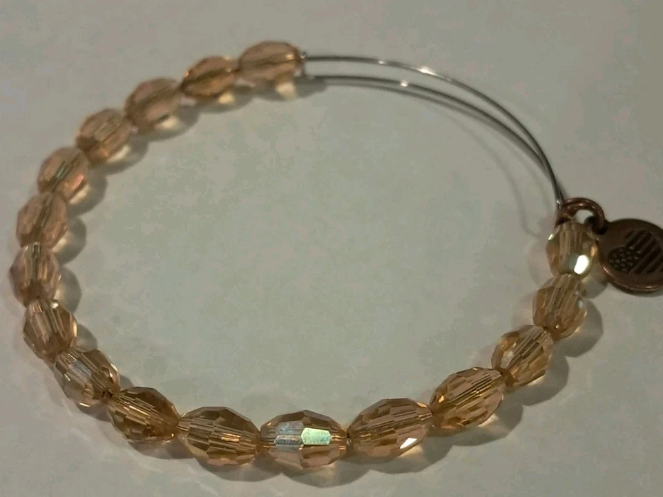 Brazalete Alex and Ani Serenity Ampliable Suave Ámbar Rafaeliano Tono Plateado... Foto 3 de 3