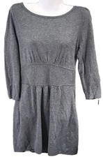 Express Charcoal Gray Womans Sweater Dress Wool Blend  Back Zip Short Size Med.