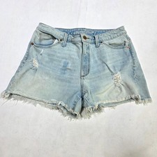 Universal Thread Denim Shorts Womens 8/29R Light Wash Distressed Frayed Cut Off