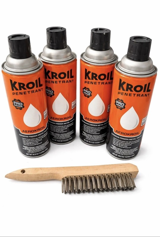 4 pack Kroil Original Penetrant Aerosol 16.5oz Cans  and free wire brush 