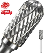 1Pc 1/4 Carbide Burr Set 1/4" Shank Head Dia 1/2" Dome-End Cylinder Die Grinder