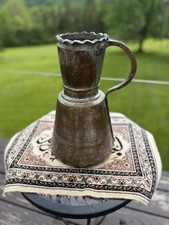 Tinned Copper Water Pitcher Jug Antique and Handcrafted
