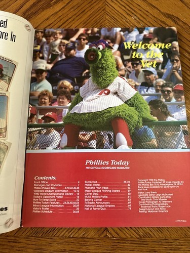 1990 Phillies vs Reds Scorecard Program Veterans Stadium Ricky Jordan - Bild 4 von 11