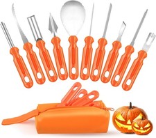 10PCS Pumpkin Carving Kit Professional Stainless Steel Tools with Carrying Bag