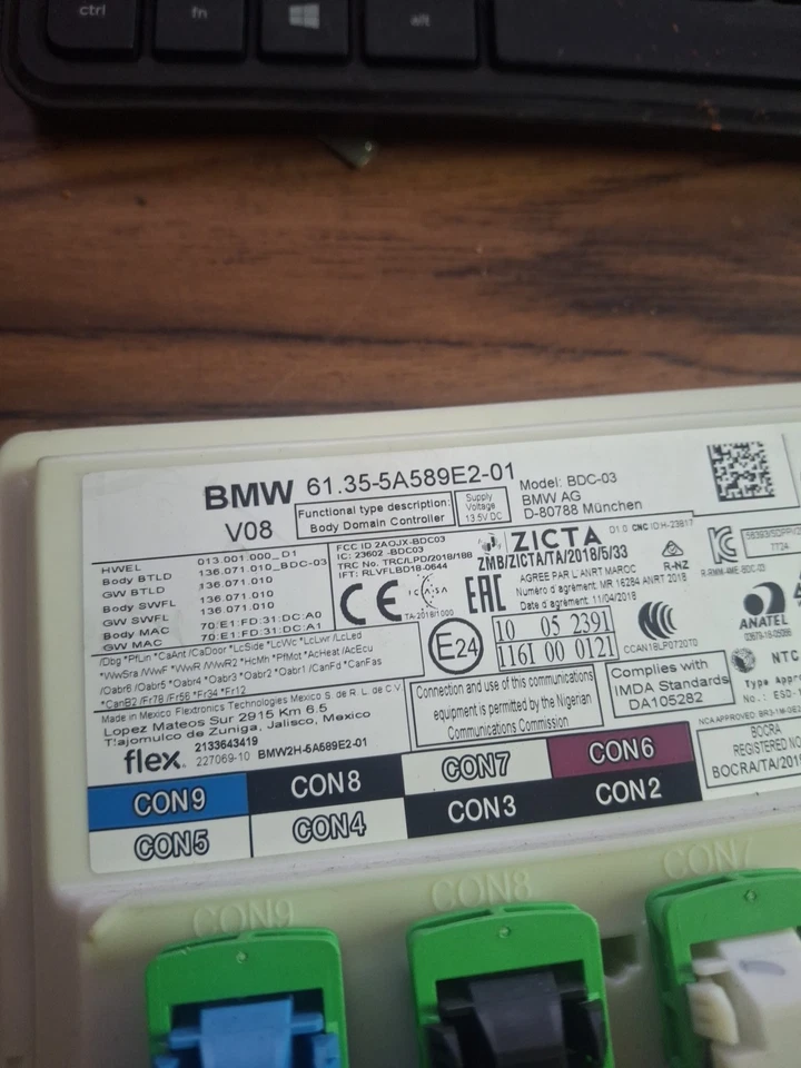 BMW X5 G05 2020 carrocería módulo de control de dominio caja de fusibles unidad BDC OEM Foto 2 de 3
