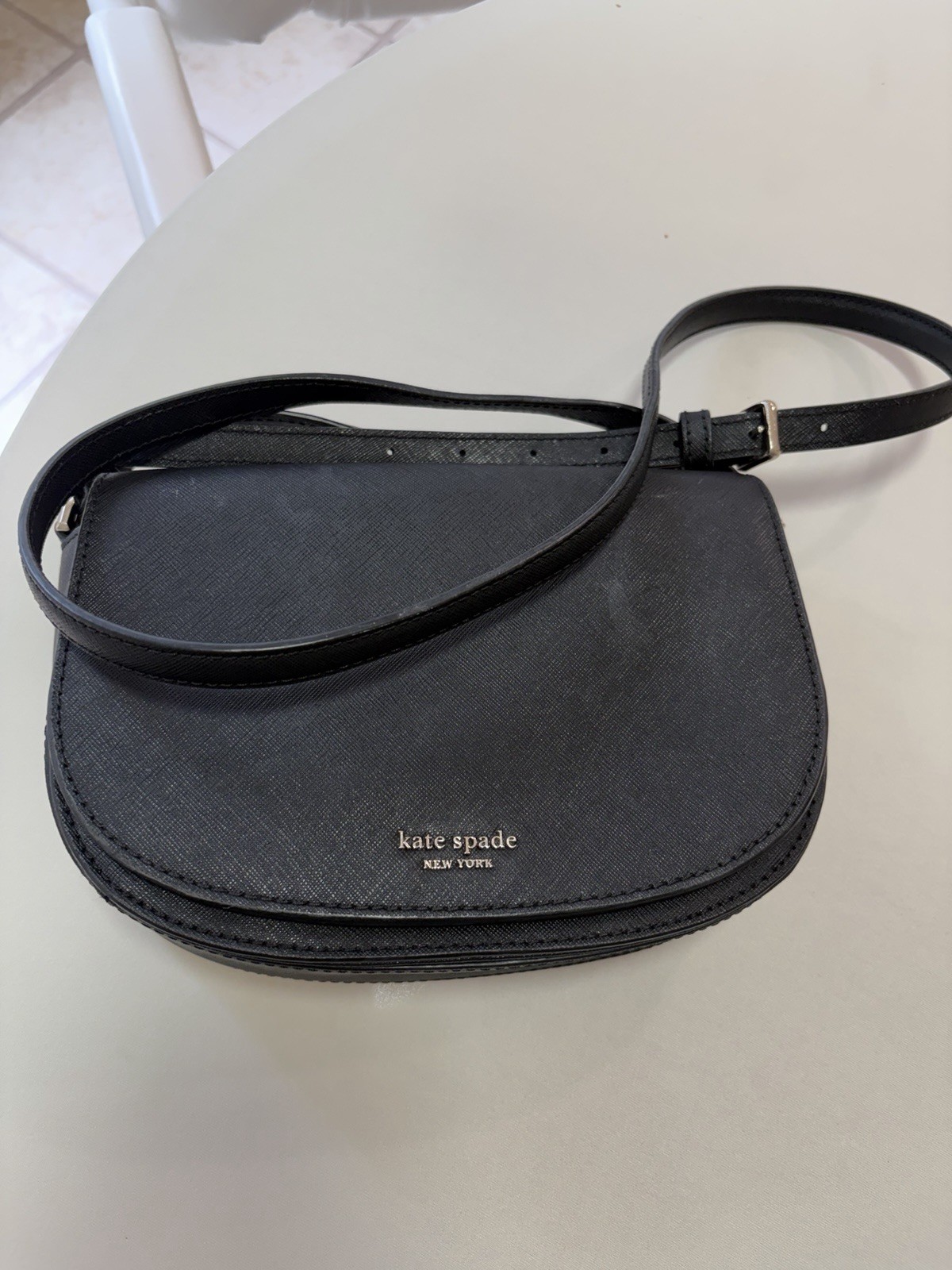 Kate Spade Reiley one flap black crossbody purse. GREAT CONDITION.