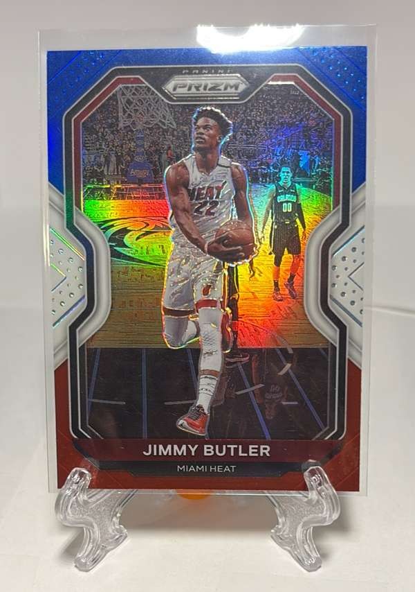 2020-21 Panini Prizm - Red, White and Blue Prizms #137 Jimmy Butler Excellent