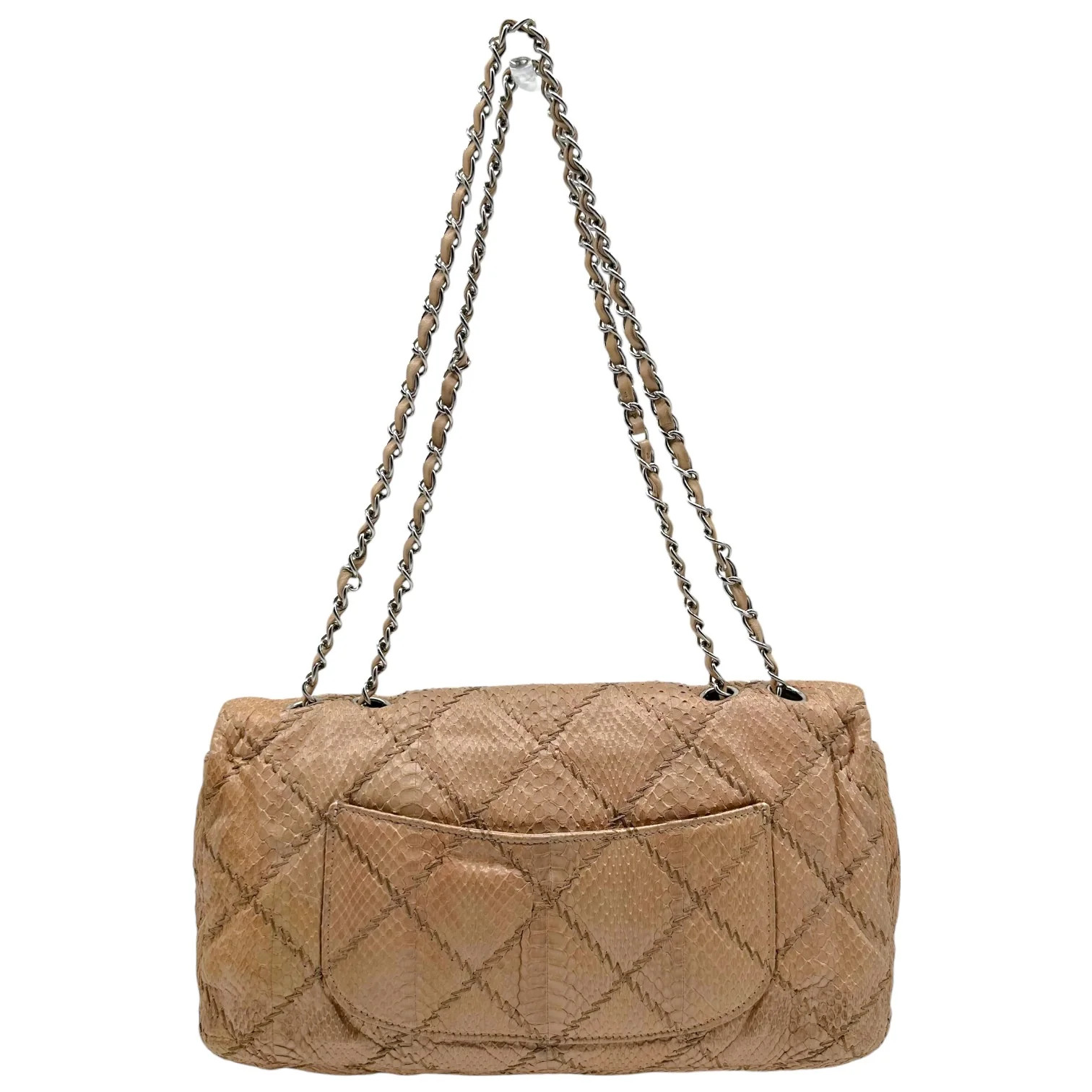 Chanel Tan Python Wild Stitch Medium Flap Bag - image 2