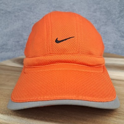 Vintage Nike Hat Cap Strapback Orange Tailwind 7 Panel Reflective Tennis Cycling