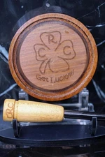 CRC CLOVER SIGNED COME A RUNNIN GET LUCKY SLATE TURKEY GAME CALL WITH STRIKER