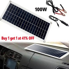100W Solar Panel 12V Trickle Battery Charger for Car Van Caravan Boat Flexible