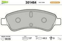Valeo Bremsbelagsatz Scheibenbremse Essential 301464 FüR Opel DS Peugeot CitroËN