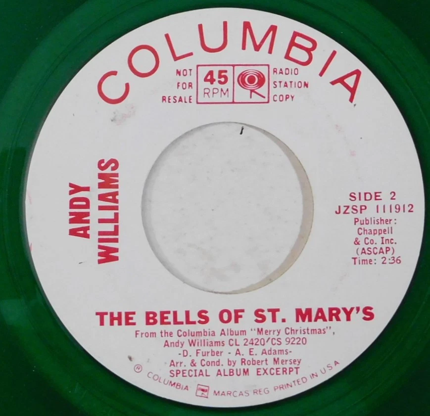 ANDY WILLIAMS Have Yourself A Merry Little Christmas COLUMBIA PROMO 45 green - Image 3 of 4