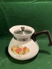 Vintage Corning Ware 6 Cup Coffee Tea Pot P-104 Spice of Life w/ metal Lid