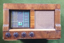 Etronic Art Deco Wooden Valve Radio 1930s Working Condition Vintage Retro Rare