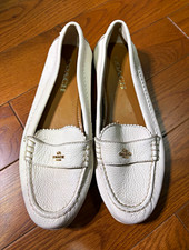 Coach Women's Loafer Flat White Leather Slip-On Comfort US 7B EU 37