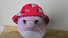 Handmade Disney MInnie Mouse Bucket HAT GIRLS RED Reversible 2 100 COTTON