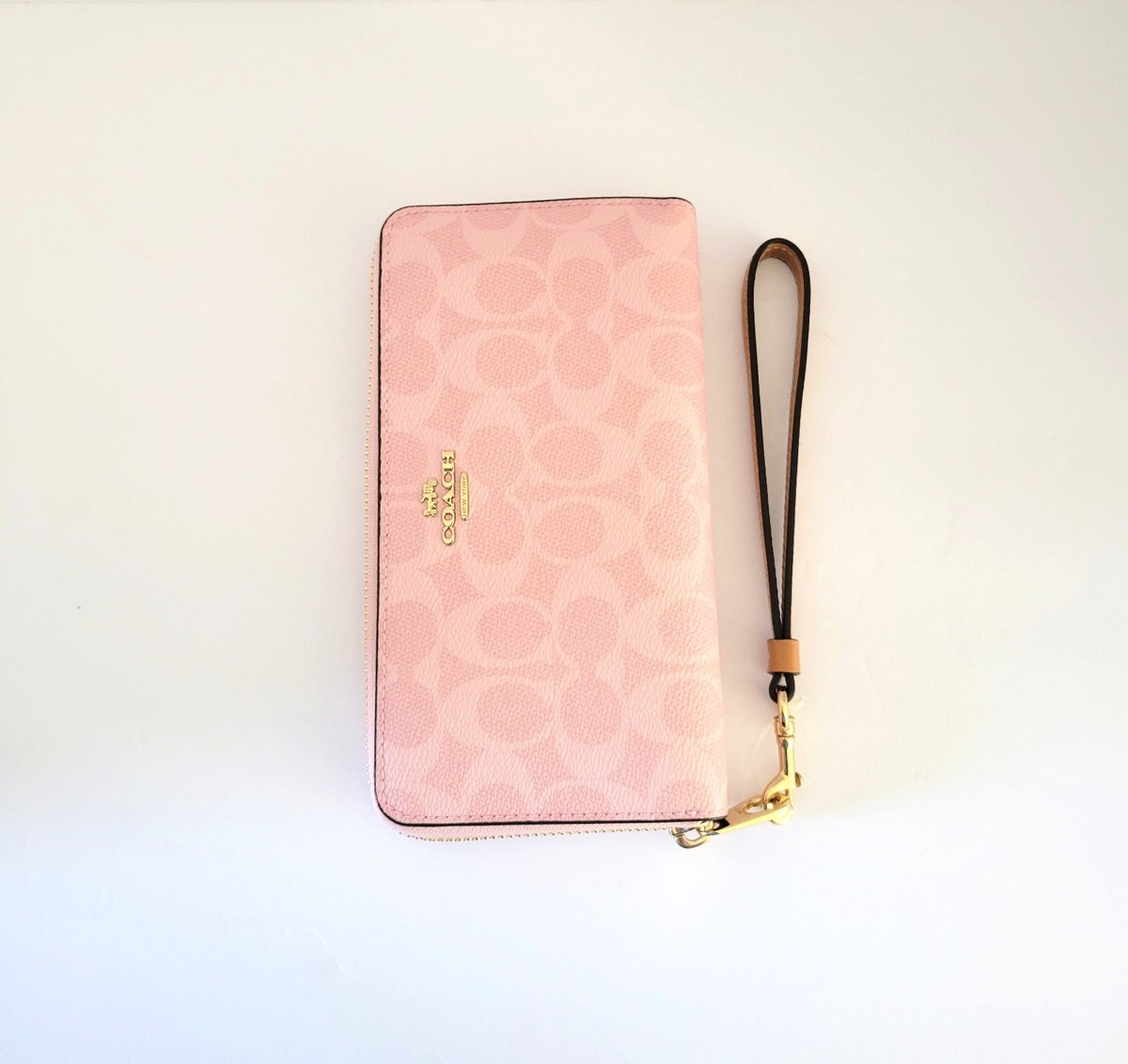 Brand Coach Long Zip Around Wallet in Powder Pink for sale online