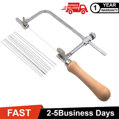 DIY Tool Jewelers Saw Bow Saw Frame W/ 12 Blades Set Mini U-shaped Saw Jewelry