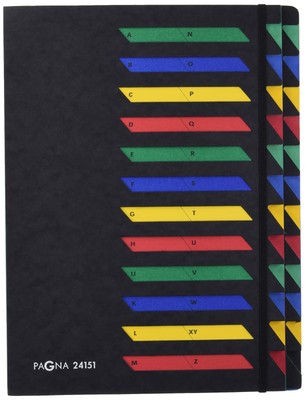 Pagna 24151-04 Desk Organiser 24 Coloured Divider Tabs Flexible Back Cover A-Z P
