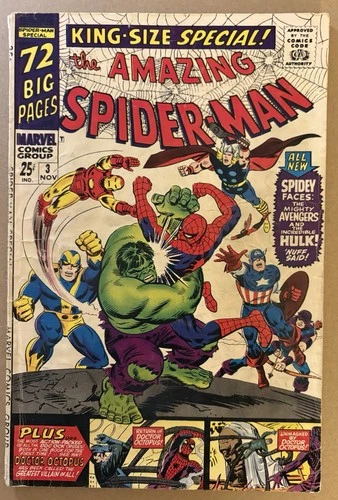 Amazing Spider-Man Annual #3, VG/F, Avengers app., Silver Age Marvel, 1966