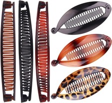 Banana Hair Clips for Women - Classic Fishtail Clincher Combs, Large Double