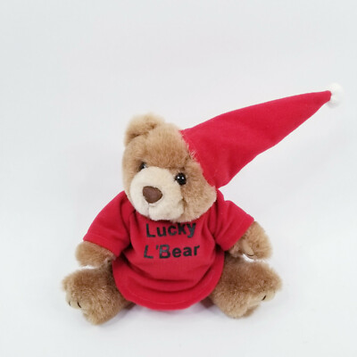 Brown Bear Plush Stuffed Animal With Lucky Bear Red Shirt Soft Toy 6''