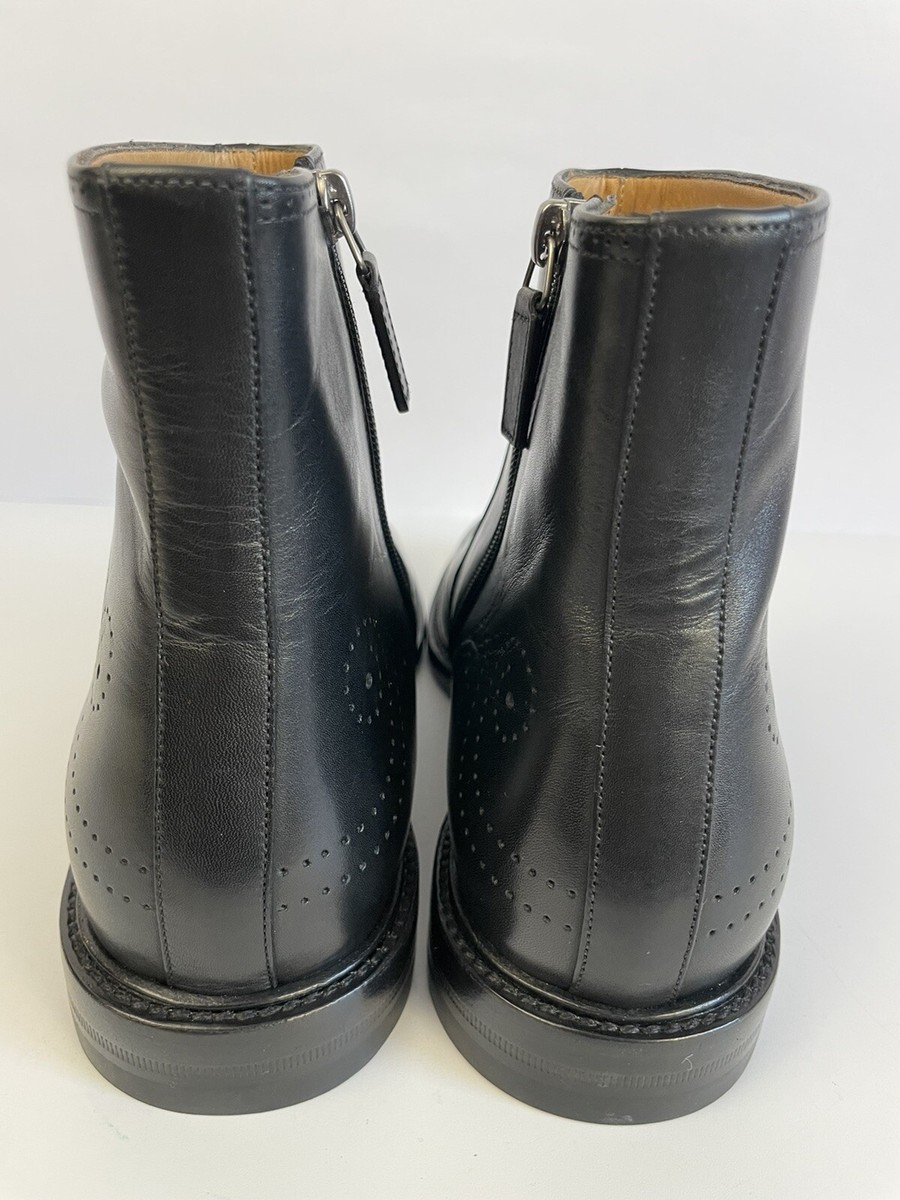 GUCCI MEN BLACK LEATHER ZIPPER BOOTS SIZE 8 US 8.5 | eBay GUCCI MEN BLACK LEATHER ZIPPER BOOTS SIZE 8 US 8.5 | eBay