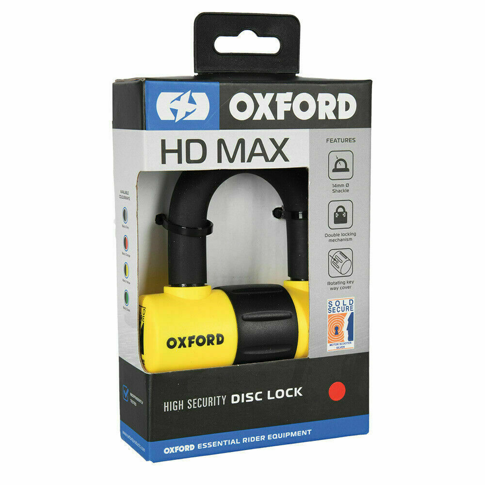 Oxford Motorcycle Security HD Max Brake Disc Lock Yellow Oxford Motorcycle Security HD Max Brake Disc Lock Yellow