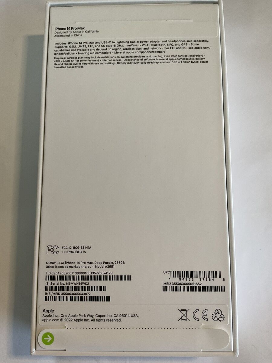 Apple iPhone 14 Pro Max 128GB Deep Purple BOX ONLY Xmas Gag Apple iPhone 14 Pro Max 128GB Deep Purple BOX ONLY Xmas Gag