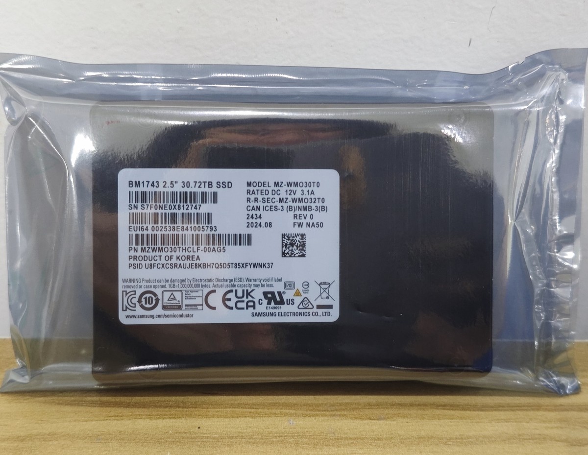 Samsung BM1743 30.72TB SSD NETAPP 2.5