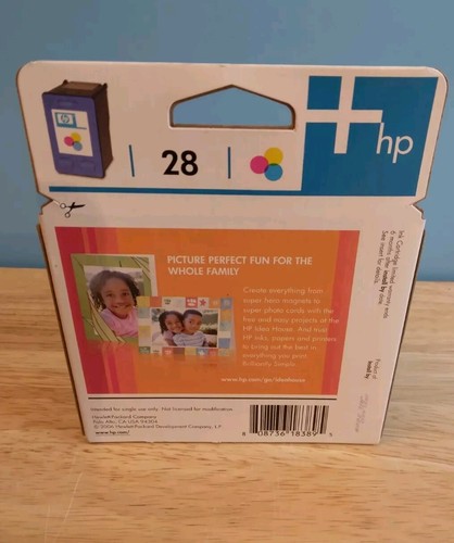 HP 28 Tri-Color Ink Jet Print Cartridge Deskjet Print Termin ważności 07/2008 - Zdjęcie 2 z 3