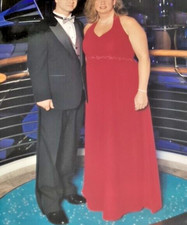 Vtg David's Bridal Y2K Lined Polyester Bridesmaids Prom Formal Maxi Dress Sz 20