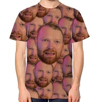Funny Personalised T Shirt All Over Face Front & Back Printed Custom Men Stag Do
