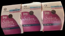 3 Pairs Leggs Silken Mist Pantyhose Size Q 