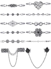 Jetec 12 Pcs Dress Back Clip Vintage Shirt Cinch Brooch Sweater Cardigan Shaw...