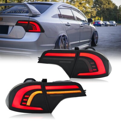2006-2011 Honda Civic Sedan LED Tail Lights For Sequential Turn Signal ...