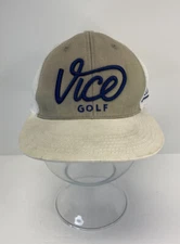 Vice Golf Squad Snapback Hat Mesh White, Tan & Blue Flat Bill Cap - One Size