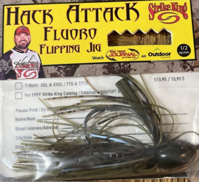 Strike King Hack Attack Fluoro Flipping Jig - 1/2 Oz Blue Craw Fishing Lure - View #9
