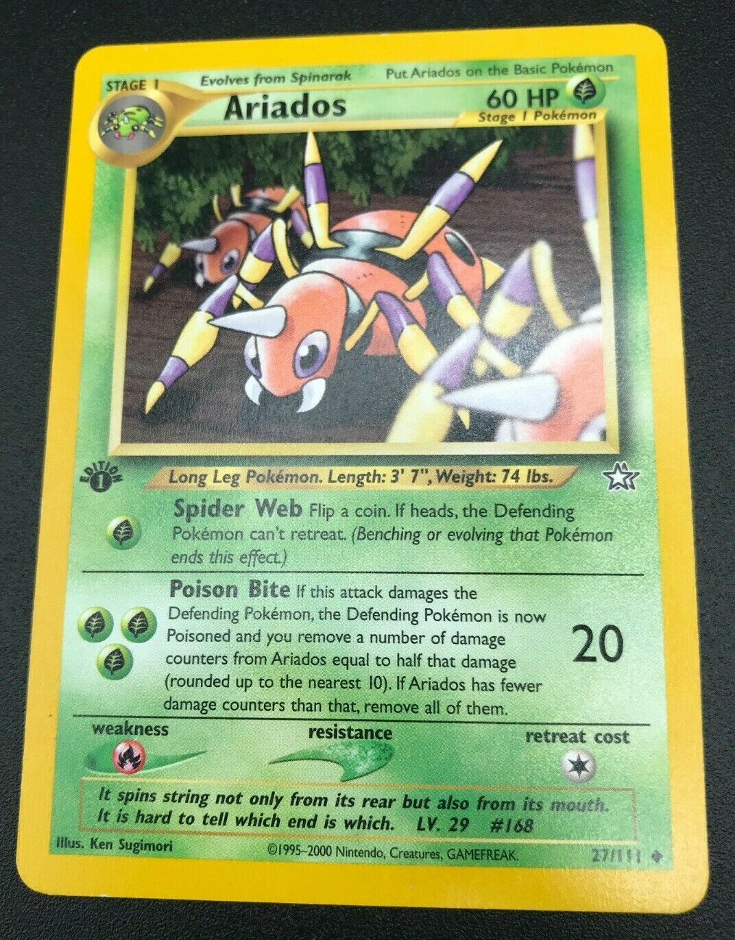 Ariados 1st Edition Uncommon 27/111 Neo Genesis Pokemon TCG Card NM 2000