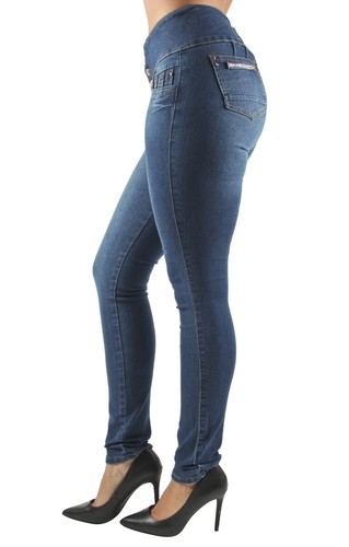Colombian Design, High Waist, Butt Lift, Plus / Junior Size Skinny Jeans - Picture 3 of 7