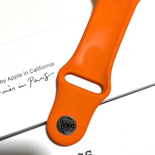 HERMES Apple Watch Orange Sports Band 38mm 40mm 41mm Belt Limited Band Only - Picture 6 of 8