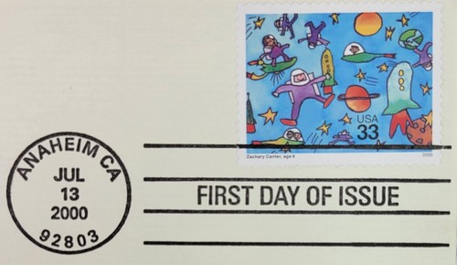 1st Day Issue 22kt Gold Stamp & Envelope - Astronauts & Rockets - Stampin The... - Picture 3 of 3