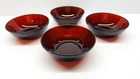 Vintage Set Of 4 Anchor Hocking Royal Ruby Red Dessert Bowls 4.5"