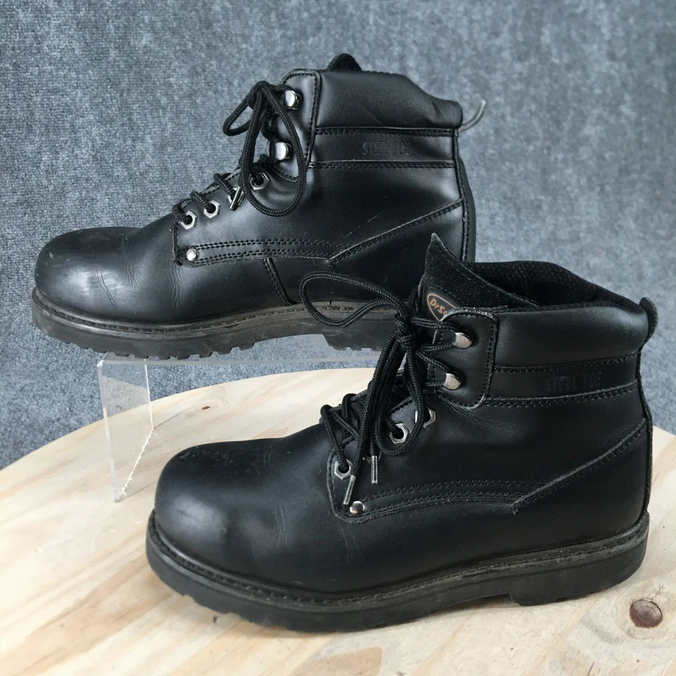 Botas de Combate Dr Scholls para Hombres 9.5 M Crafton Cuero Negro Tobillo Punta Redonda Foto 2 de 4