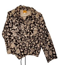 Ruby Red Women's Black White Floral Jacket Size 14