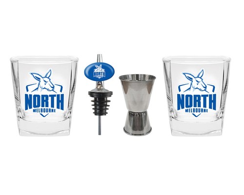 AFL Footy Team Spirit Glasses with Pourer and Jigger - Picture 10 of 16