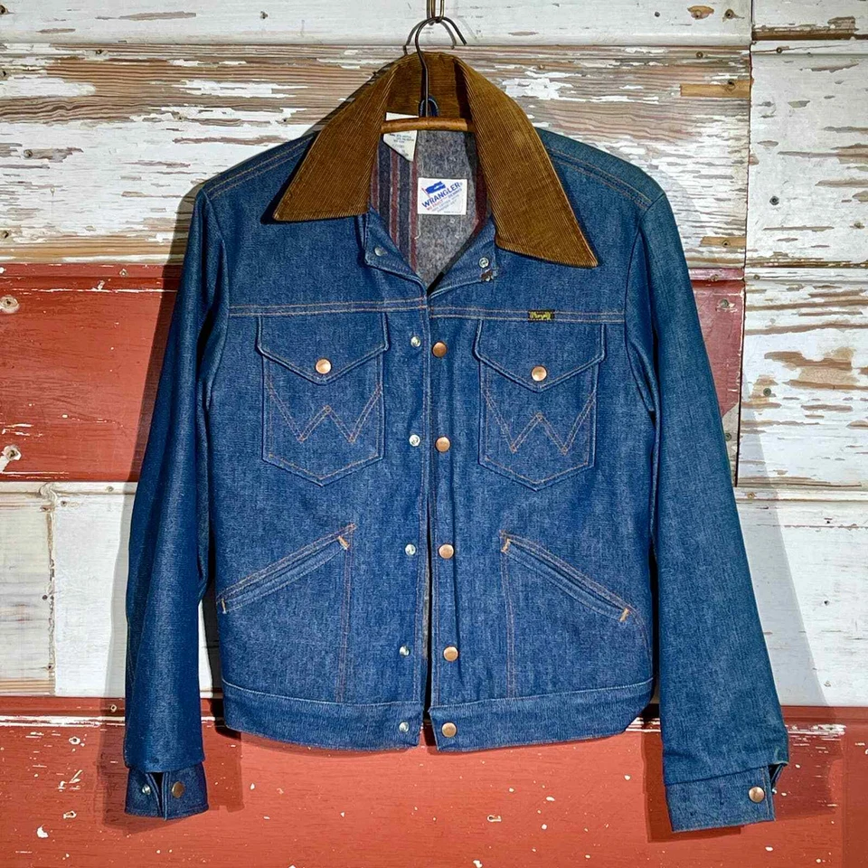 RARE 70s USA Vintage Wrangler No Fault Denim Blanket Lined Jacket - Image 2 of 4