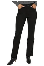 Belle by Kim Gravel Women's Twill Frayed Baby Boot Jean Black