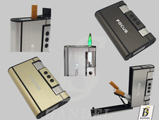 2in1 Zigarettenspender Zigarettenetui mit Sturmfeuerzeug als Geschenk 4 Farben